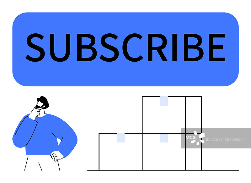 思考中的人和订阅概念图片素材