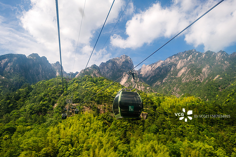 黄山玉屏峰索道图片素材