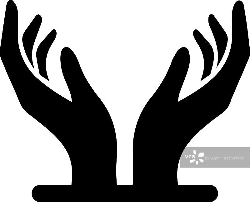 两个手的图标标志设计模板，独立展示图片素材