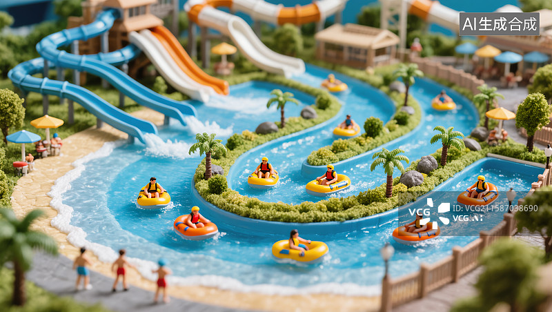 【AI数字艺术】水上乐园欢乐畅游图片素材