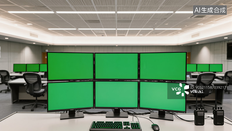 【AI数字艺术】调度控制中心绿幕画面图片素材