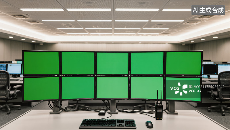【AI数字艺术】调度控制中心绿幕画面图片素材