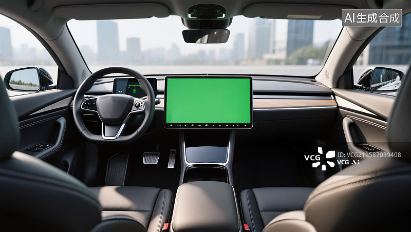 【AI数字艺术】车载屏幕绿幕显示屏图片素材