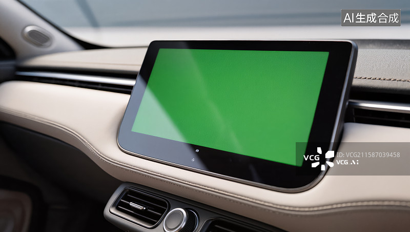 【AI数字艺术】车载屏幕绿幕显示屏图片素材