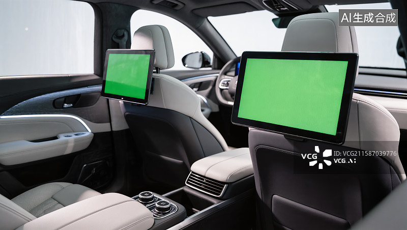 【AI数字艺术】车载屏幕绿幕显示屏图片素材
