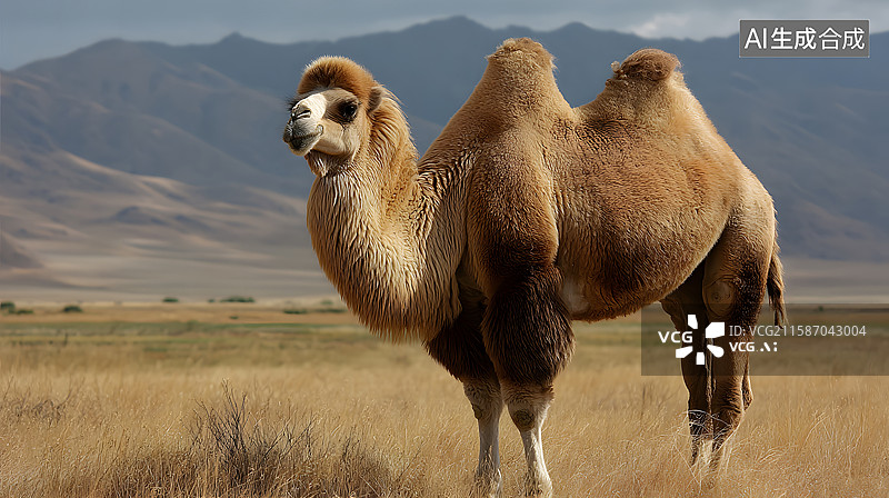 【AI数字艺术】草原中的骆驼图片素材