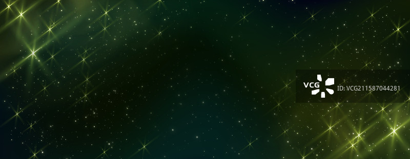 夜空背景，绿光闪烁的星星图片素材