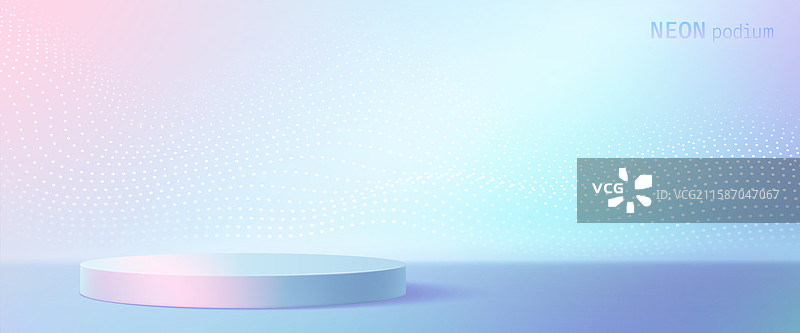 渐变粉彩背景上的圆形全息讲台图片素材