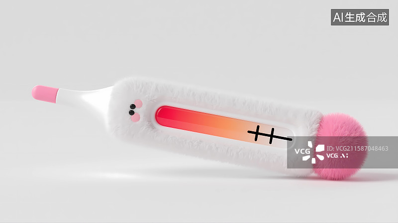 【AI数字艺术】毛毡风格可爱温度计图片素材