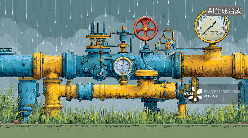 【AI数字艺术】水管特写镜头图片素材