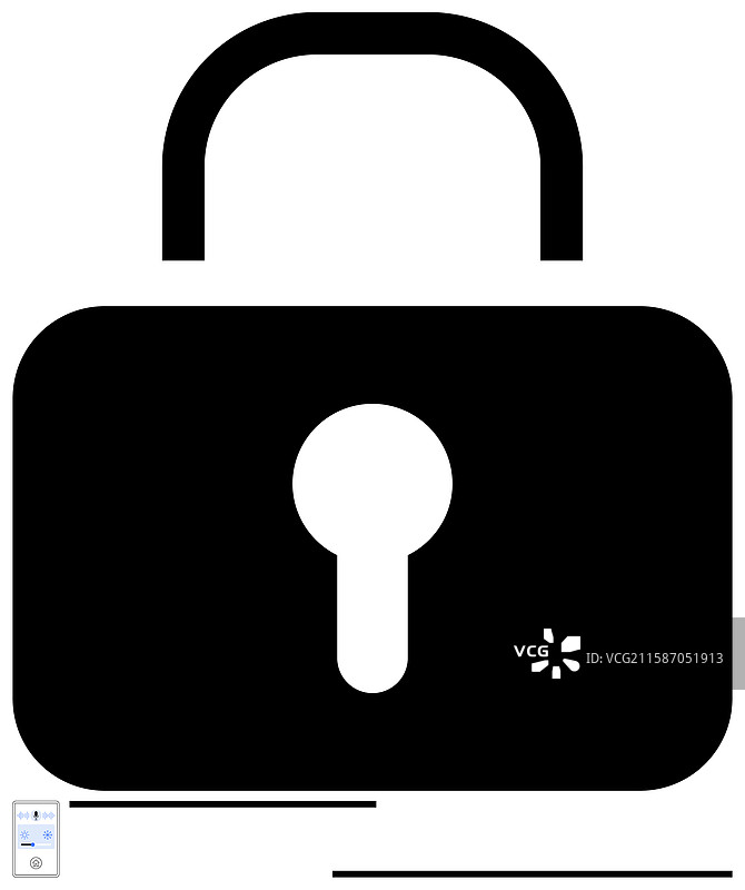 大型挂锁与显著的钥匙孔象征着图片素材