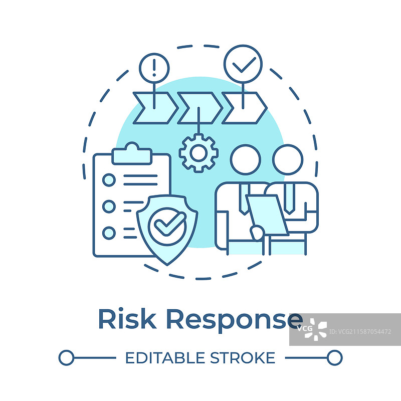风险处理软蓝色概念图标图片素材
