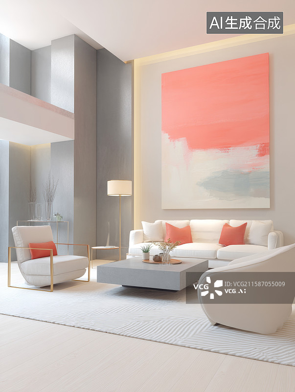 【AI数字艺术】现代简约客厅设计图片素材