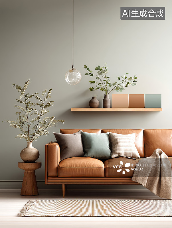 【AI数字艺术】现代简约客厅布置图片素材