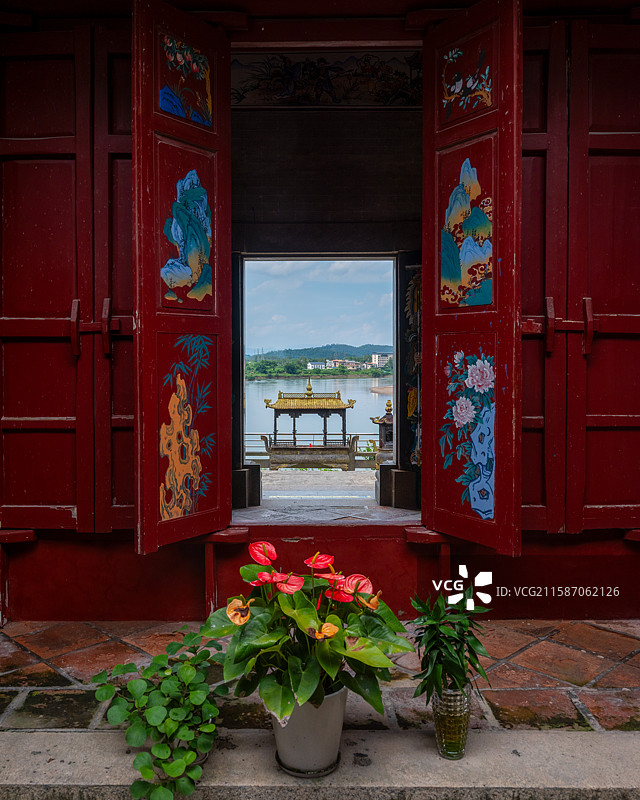 博罗县观音阁镇，天后宫、埠鹅古寺、三界庙及东江旁边 东江风景图片素材