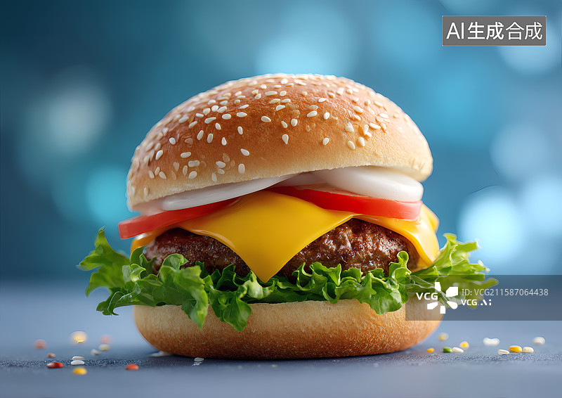 【AI数字艺术】一个美味的汉堡包图片素材