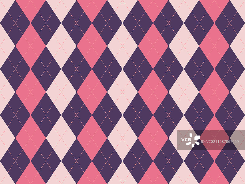 优雅的粉色、紫色和奶油色菱形阿尔盖尔图案图片素材