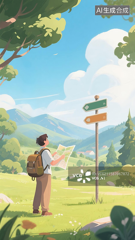 【AI数字艺术】旅游主题插画图片素材