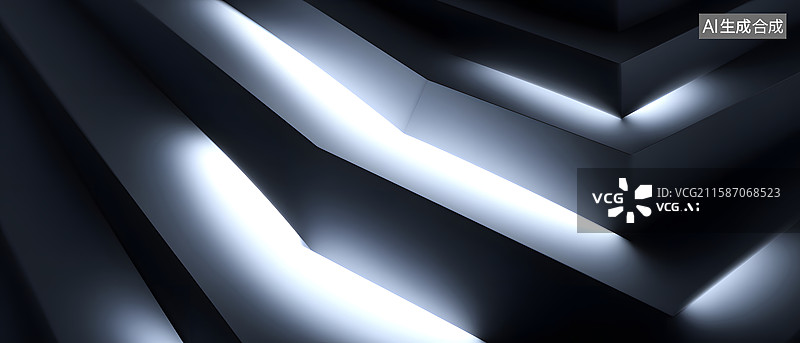 【AI数字艺术】黑色科技极简背景设计插图图片素材