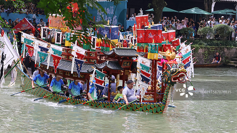 杭州西溪湿地端午节赛龙胜会图片素材