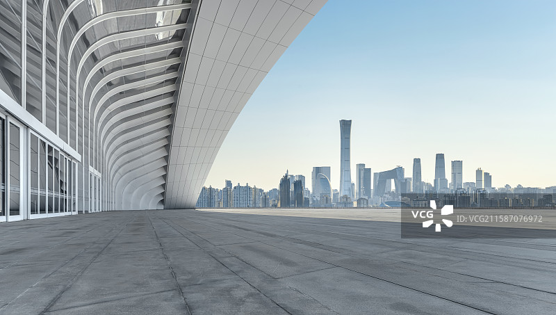 北京国贸CBD城市建筑地面广场，地面背景，广场背景，城市背景，国贸CBD，金融区，城市天际线图片素材