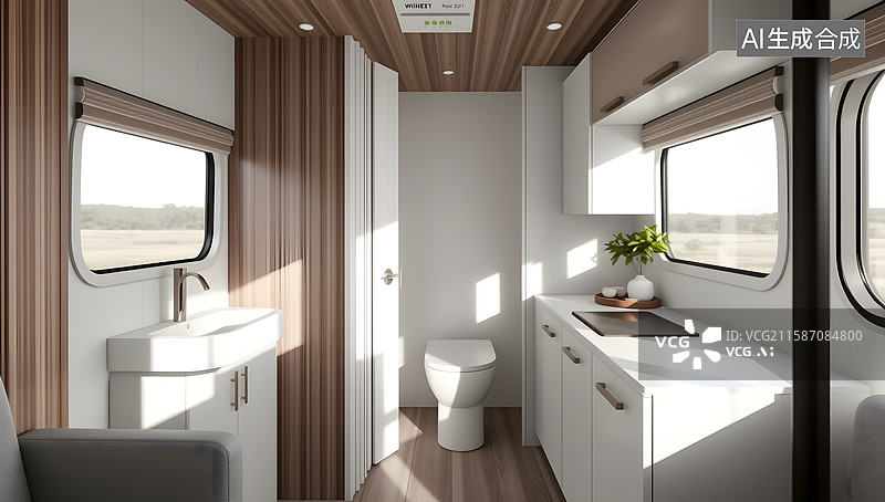 【AI数字艺术】洗手间内部马桶室内设计图片素材