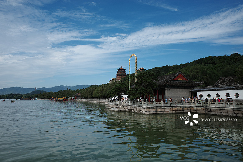 北京颐和园昆明湖佛香阁图片素材
