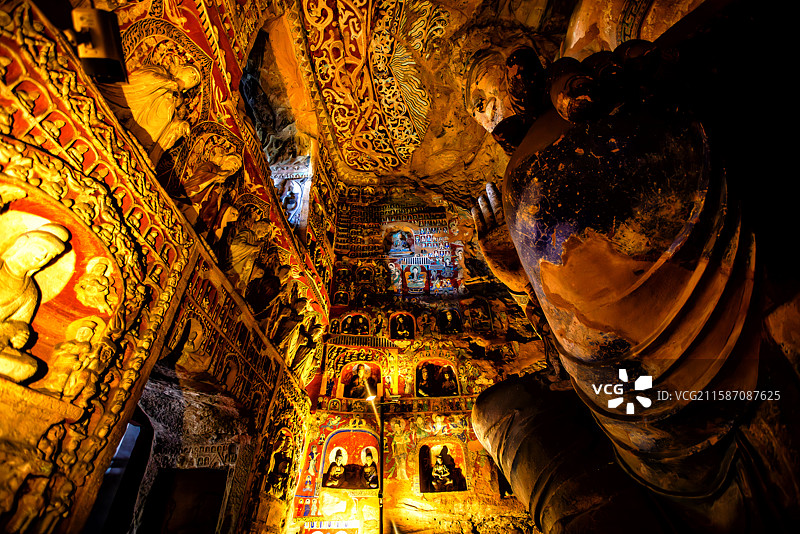 山西大同云冈石窟图片素材