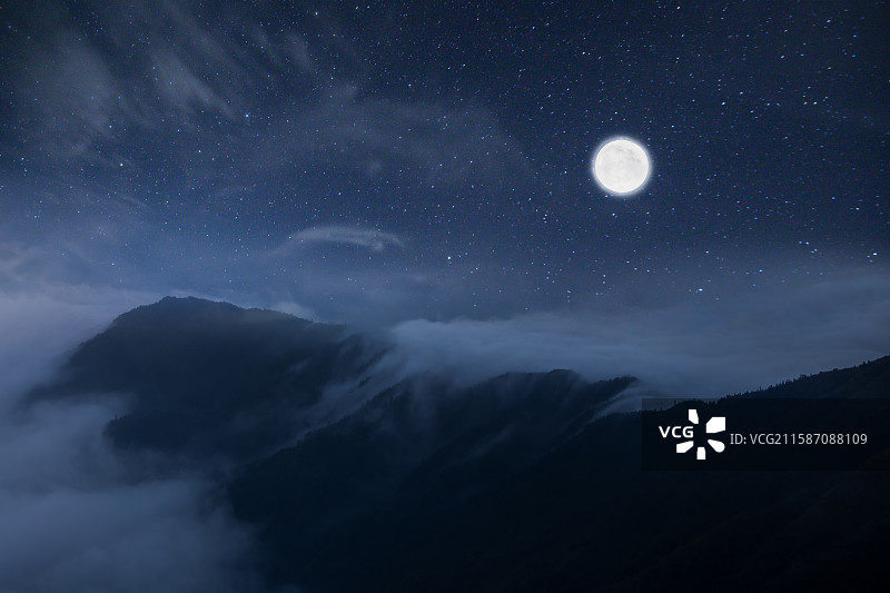 夜空满月图片素材