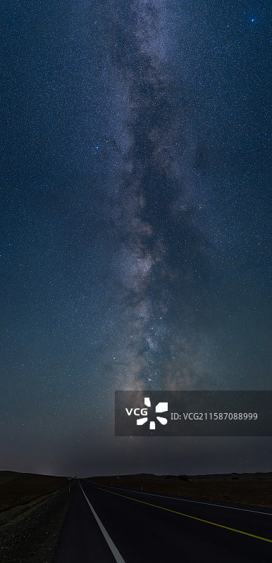 昆玉沙漠公路星空图片素材