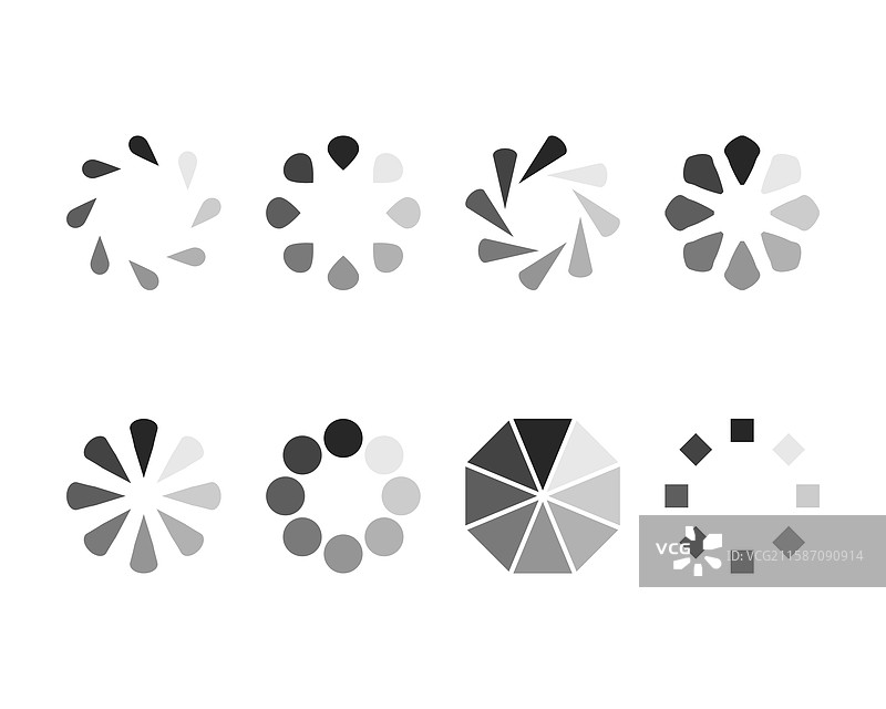 加载状态图标集合，已加载图片素材