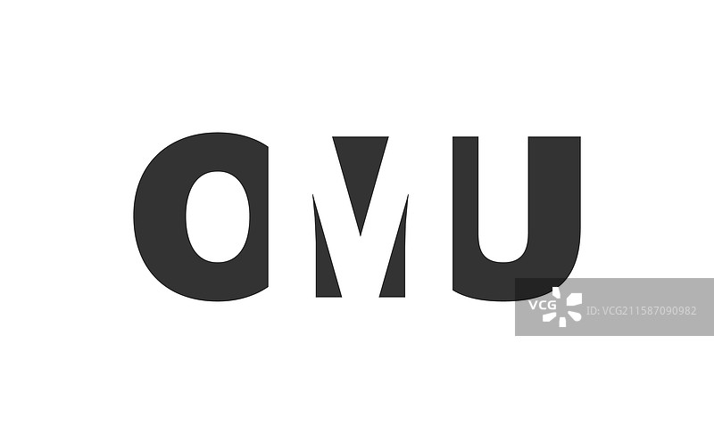 OMU标志设计，字母O、M、U采用粗体字。图片素材