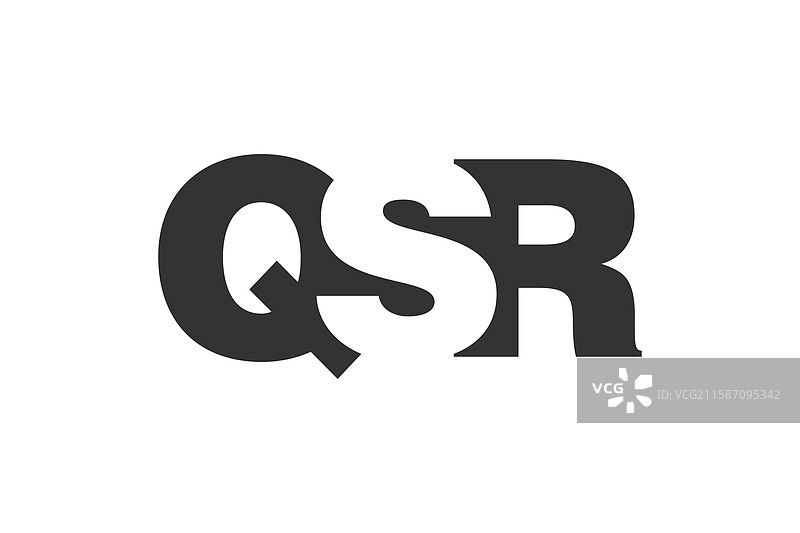 QSR标志设计，字母Q、S、R采用粗体字型图片素材