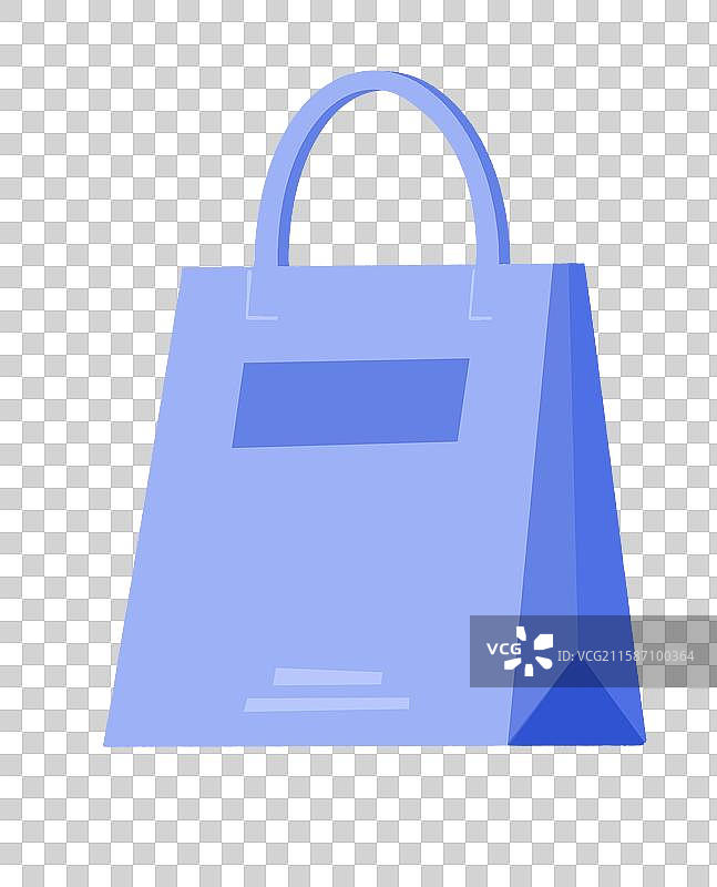 蓝色扁平风购物手提袋插画元素图片素材