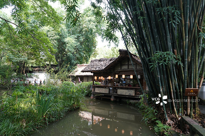 杜甫草堂茅草屋图片素材
