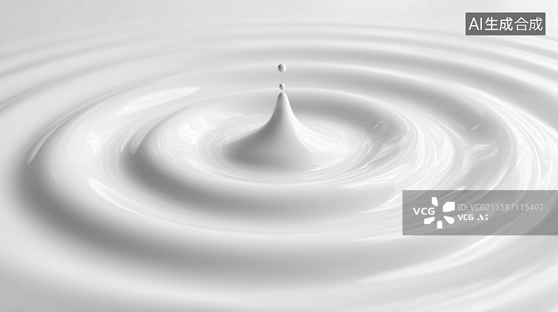 【AI数字艺术】奶液滴落，泛起丝滑涟漪，尽显纯净质感图片素材