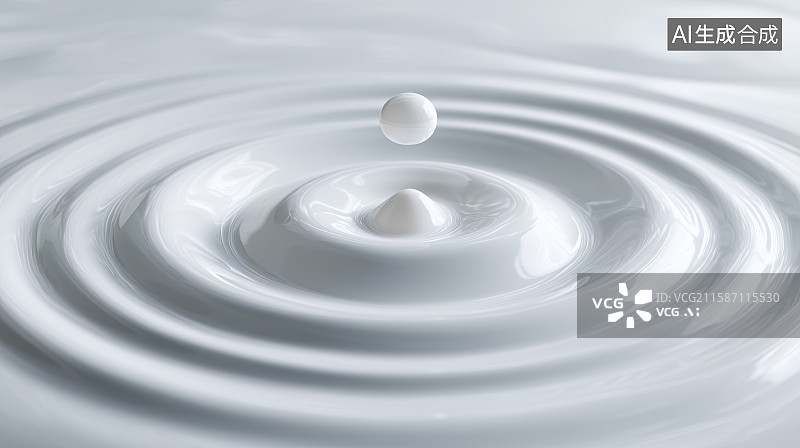 【AI数字艺术】奶液滴落，泛起丝滑涟漪，尽显纯净质感图片素材