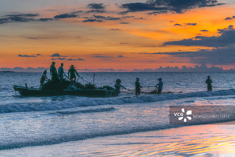 渔船打鱼图片素材