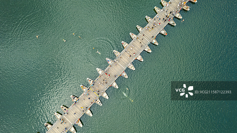 航拍赣州古浮桥图片素材