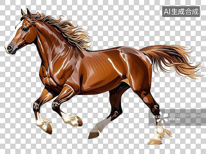 【AI数字艺术】油亮皮毛骏马图免抠图图片素材