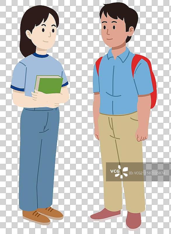 秋季大学中学小学开学季上学去学校学生人物青春活力读书学生插画图片素材