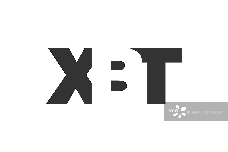 XBT标志设计，字母XBT采用粗体字型图片素材