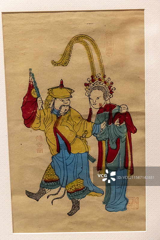 河南省开封博物馆“开封朱仙镇木版年画展”：盗令出关（梁平木版年画，当代）图片素材