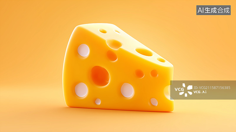 【AI数字艺术】3D立体黄色奶酪创意插画图片素材