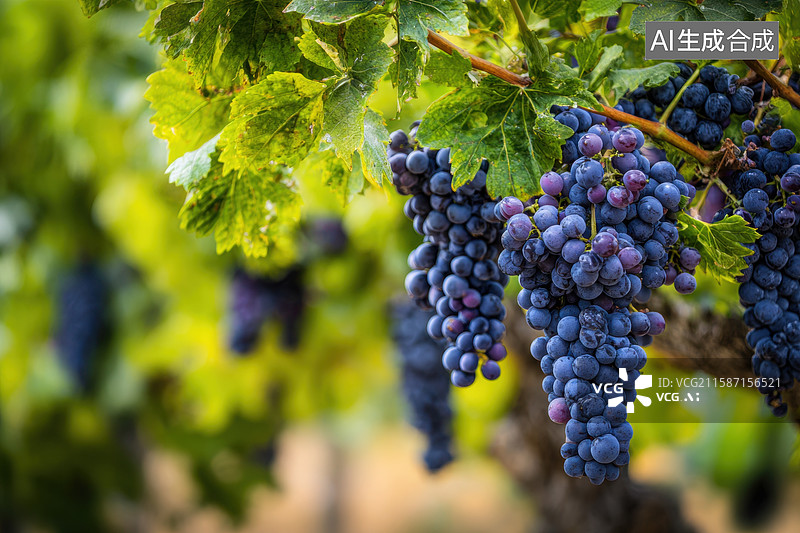 【AI数字艺术】阳光下的葡萄园：丰收的喜悦图片素材