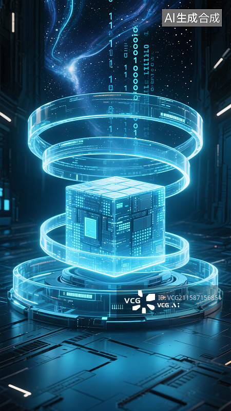 【AI数字艺术】虚拟数字空间科技背景图片素材