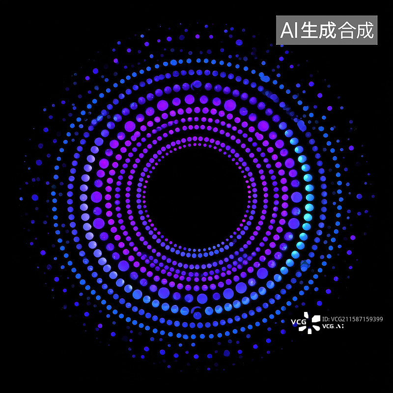 【AI数字艺术】神秘紫光：点阵螺旋图片素材
