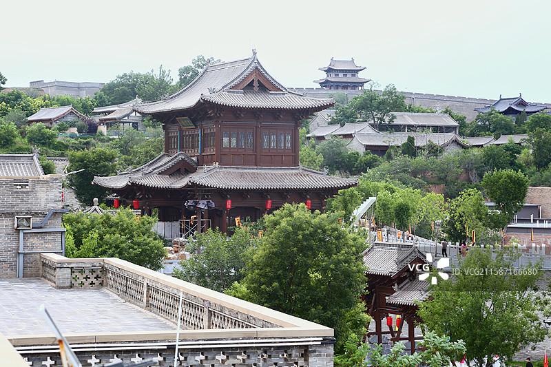 忻州古城西园建筑景观图片素材