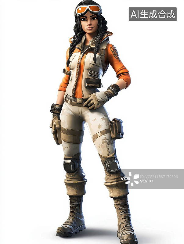 【AI数字艺术】身穿战术装备的女性角色图片素材