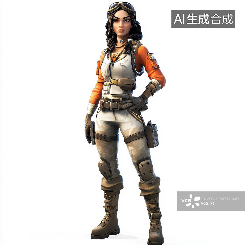 【AI数字艺术】身穿战术装备的女性角色图片素材